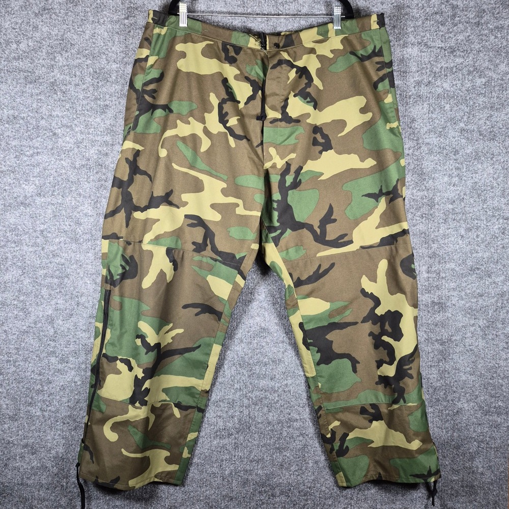 Gore Tex Woodland Camo Trousers Pants Wet Weather Gear XL Regular Military